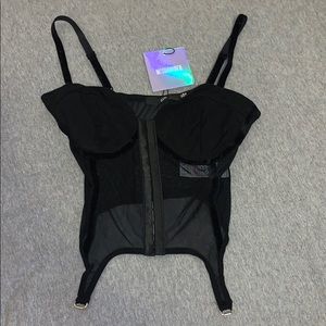 Missguided Mesh Hook and Lace Bustier Bralet